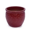 Set of 3 Modern Round Ceramic Planter Pots with Built-In Drainage, Indoor Outdoor Ceramic Flower Pots for Windowsills or Garden–The Pop Home - 4 of 4