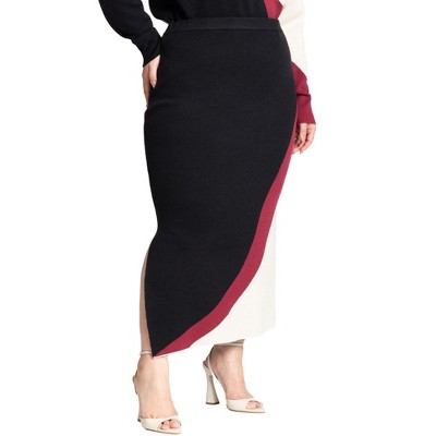 ELOQUII Women's Plus Size Intarsia Sweater Skirt