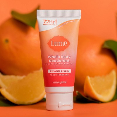 Lume Whole Body Women&#8217;s Deodorant - Mini Invisible Cream Tube - Aluminum Free - Clean Tangerine Scent - Trial Size - 0.5oz_7