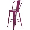 Emma and Oliver Commercial Grade 4 Pack 30" High Metal Indoor-Outdoor Barstool with Back - 2 of 4