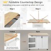 49.02"W Kitchen Island with Foldable Counter Top, Rolling Kitchen Storage Cart with Slide-Out Shelf, Towel Rack and Drawer - ModernLuxe - 4 of 4