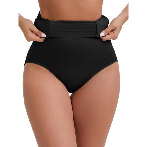 INSPIRE CHIC Women's High-Waisted Butt Lifting Briefs Postpartum Slimming Waist Breathable and Comfortable Control Panties - 1 of 4