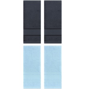 REGALWOVEN 4 Pcs Bathroom Decorative Cotton Soft Absorbent Sold Striped Hand Towel - 1 of 4