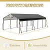 Metal Heavy Duty Metal Canopy Carport,Galvanized Steel Outdoor Carport Shelter with Reinforced Structure,Garage Shed for Car,Truck-Coolbibila - 4 of 4