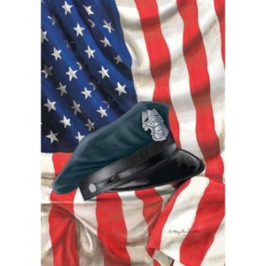 Briarwood Lane Police Hat House Flag Badge Blue Line Emergency Services Patriotic 28" x 40" - 1 of 4
