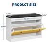 31.5'' Shoe Storage Bench, Slim Shoe Organizer Bench with Flip Drawer and Seat Cushion - 2 of 4