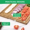 COZONY Extra Large Bamboo Cutting Board, Oversized Wood Chopping Board for Meat and Vegetables, Reversible Kitchen Counter Protector - 2 of 4