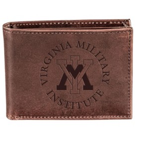 Evergreen NCAA Virginia Military Institute Brown Leather Bifold Wallet Officially Licensed with Gift Box - 1 of 1