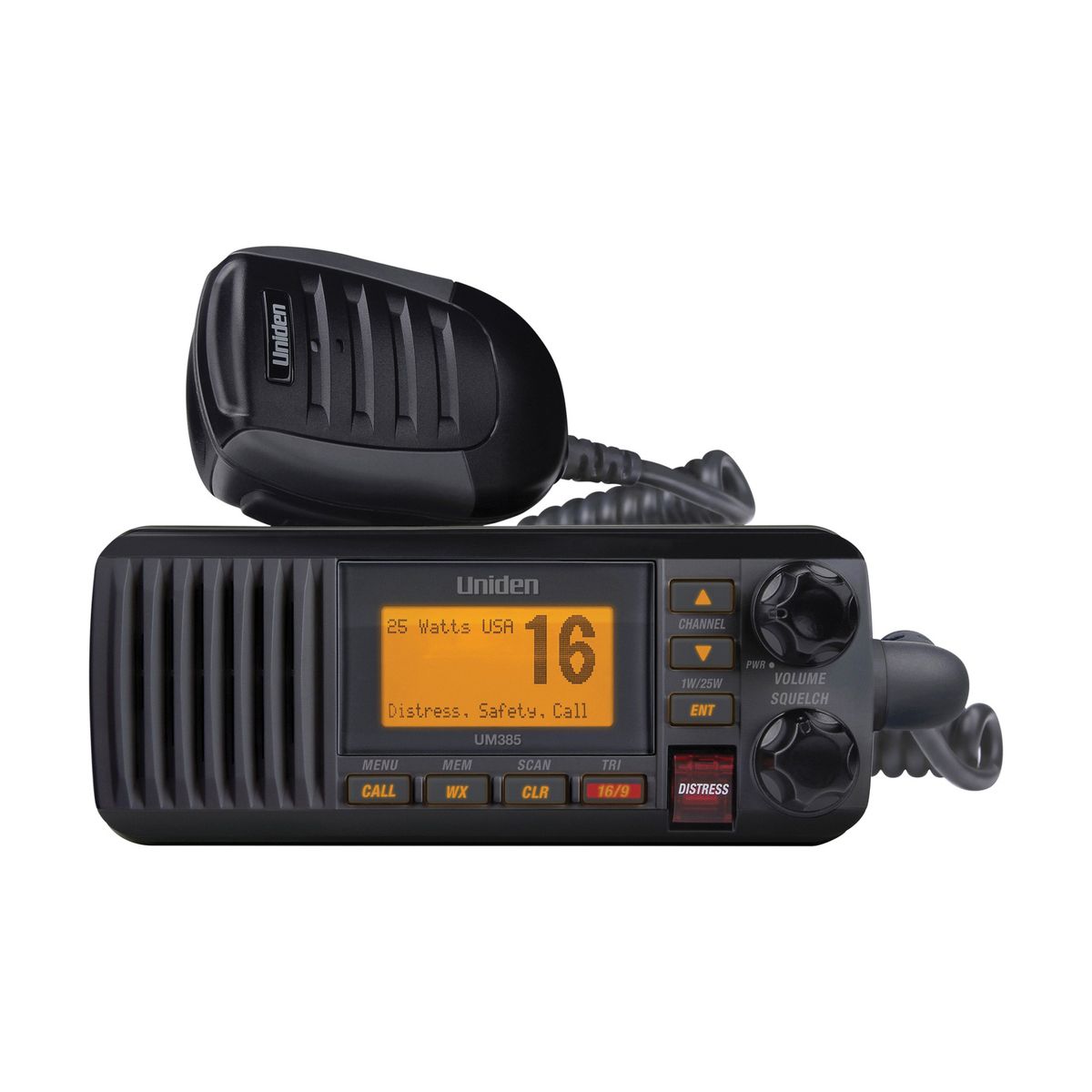 Uniden® 25-Watt Fixed-Mount VHF Marine Radio with DSC, UM435, Black in Black