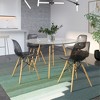 LeisureMod Cresco (Set of 4) Mid-Century Modern Acrylic Dining Chairs with Wooden Dowel Eiffel Legs – Kitchen & Dining Room Chairs - 2 of 4