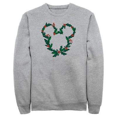 Men s Mickey Friends Christmas Wreath Silhouette Mickey Sweatshirt Target