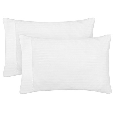 Queen White Striped Microfiber 4-Piece Sheet Set