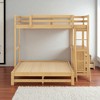 Twin Over Full Bunk Bed with Desk and 3 Drawers, Convertible Wood Frame with Storage, Ladder, Natural Finish - 4 of 4