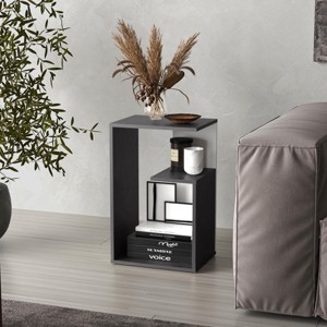 INFURNIC Nightstands 3-Tier Open Shelf Nightstand with Ample Storage and Compact Design for Living Room, Black, 11.8"*15.7"*24.9" - 1 of 4