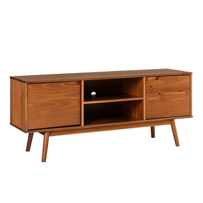 Solid Wood Mid-Century Modern TV Stand for TVs up to 65" - Saracina Home