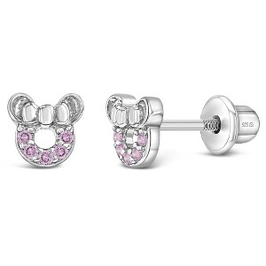 Baby Girls' Petite Mouse Hoop Sterling Silver Earrings - In Season Jewelry - 1 of 4