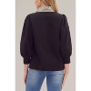 Women's Pullover Top with Ruffle Collar - entro - 3 of 4