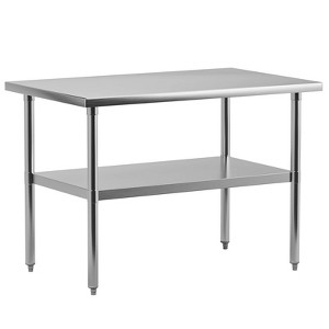 Stainless Steel Table, Work Table with Adjustable Undershelf, Prep Table Work Table for Commercial Kitchen, Restaurant, Hotel and Garage - 1 of 4