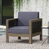 Okak Patio Accent Chairs with Wicker Frame,Set of 1/3,Upholstered Outdoor Armchair Acacia Club Chair for Backyard,Patio&Garden,400lbs Max - 4 of 4