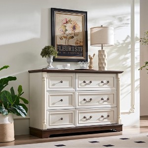 Sapphtopaz Farmhouse Drawer Dresser for Bedroom Closet Organizers and Storage with Natural Texture Drawer Organizer for Bedroom, Hallway - 1 of 4