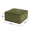 Christopher Knight Home Hayes Corduroy and Wood Square Accent Ottoman, Olive Green - 3 of 4