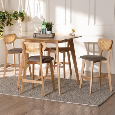 Baxton Studio Dannell Mid-Century Modern Wood 5-Piece Pub Set