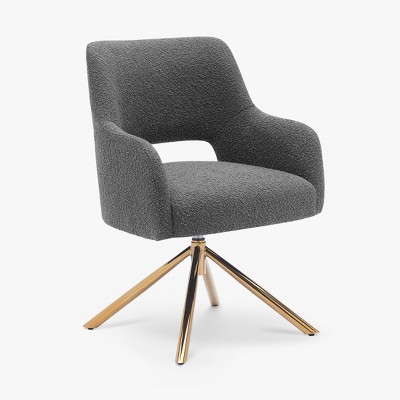 WestinTrends Genevieve Mid-Century Modern Upholstered Boucle Swivel Accent Chair