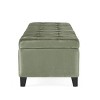 Contemporary Velvet Storage Ottoman Bench with Button Tufting and Hidden Compartment for Living Room -3irtyhousy - 2 of 4