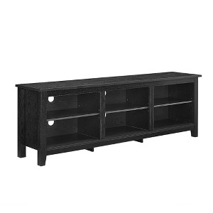 70" MDF Modern Transitional 3-Shelf Open Storage TV Stand with Adjustable Shelves and Cord Management for Living Room and Bedroom - 1 of 4