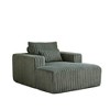 Modern 62.5" Single Sofa Chair, Plush Corduroy, Fluffy Lounge with Backrest Pillow for Living Room - 2 of 4