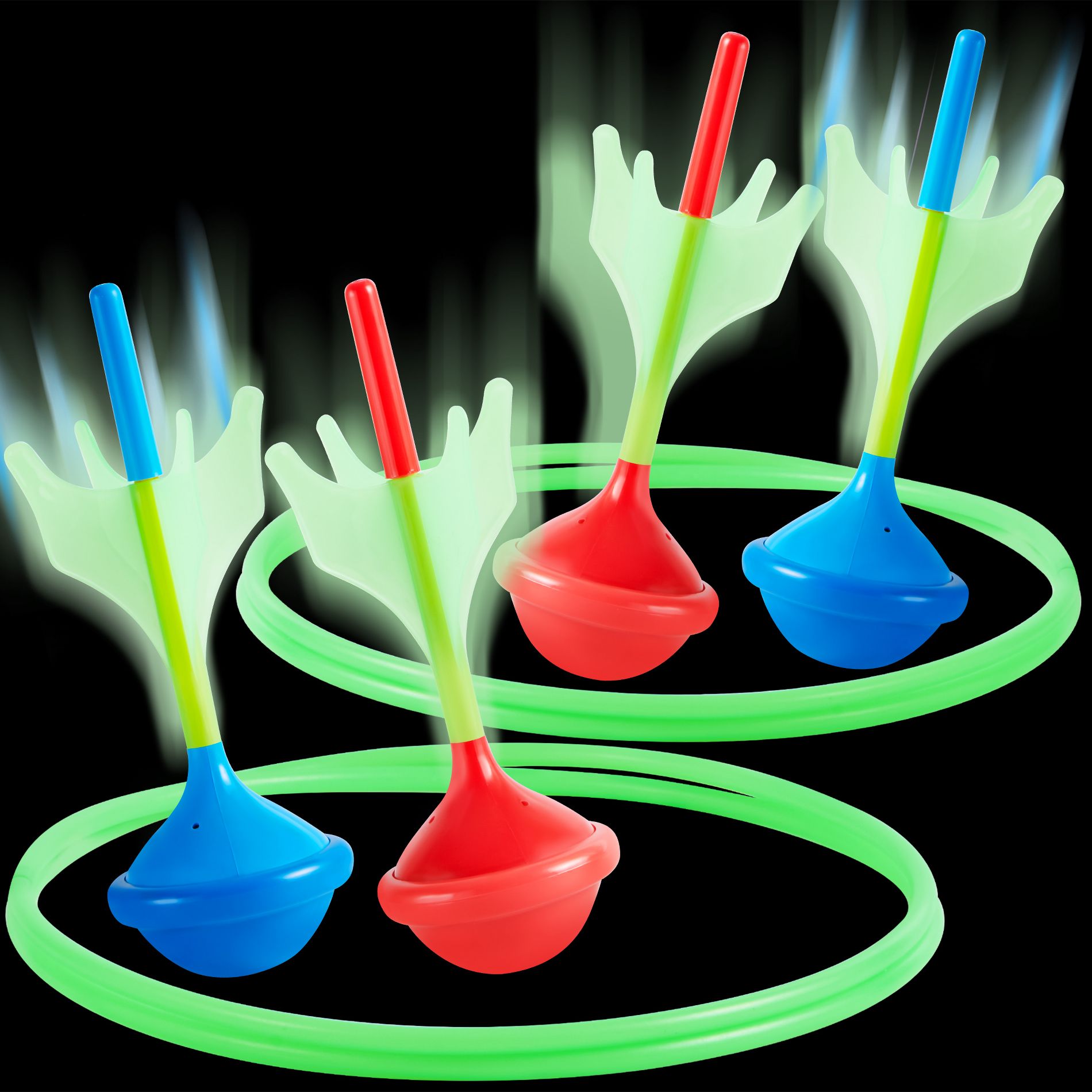 Joyfy 6 Pcs Lawn Darts Outdoor Games Set for Kids and Adults, Glow in The Dark Yard Games for Family Camping Backyard Activities