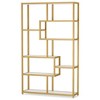 Resenkos Bookshelf, Bookcase Standing Shelf Unts,Modern Bookshelf, 8-Open Shelf Etagere Bookcase Storage Organizer,White& Golden - 4 of 4
