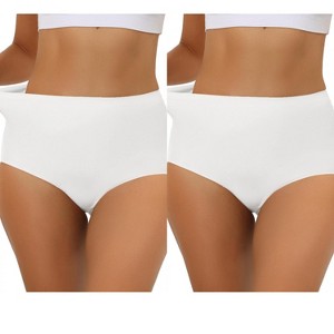 Allegra K Women's Elastic High-Waisted Unlined Breathable No-Show Hipster Underwear 2 Packs - 1 of 4