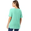 Woman Within Waffle Thermal Satin Trim Tee - 3 of 4