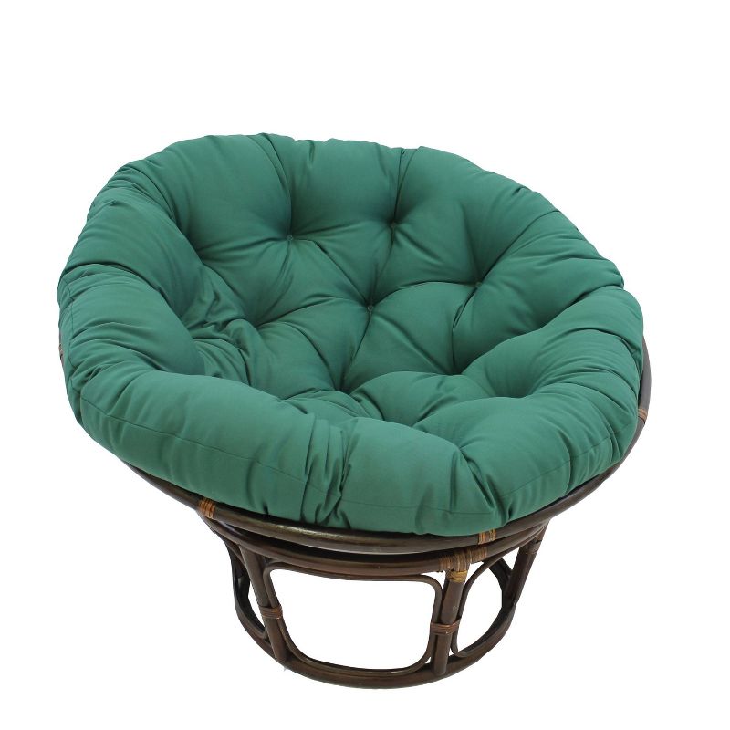 42" Rattan Papasan Chair with Solid Twill Cushion - International Caravan, 1 of 6