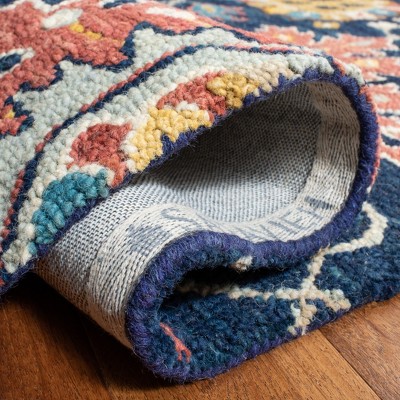 Roslyn Navy and Multi Hand-Tufted Wool 5' x 8' Area Rug