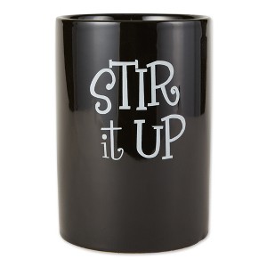 Design Imports Black Stir It Up Ceramic Utensil Holder - 1 of 4