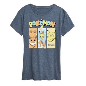 Women's - Pokémon - Pikachu and Eevee Pastel Short Sleeve Graphic T-Shirt - 1 of 4