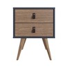 Set of 2 Amber Drawer Nightstands Blue/Natural - Manhattan Comfort: MDF Storage, Painted Finish, Assembly Required - 3 of 4