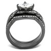 Slickblue Synthetic Clear CZ Ring, Light Black Stainless Steel, Women’s Fashion Jewelry, Square Design, Sizes 5-10 - 2 of 4