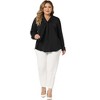 Agnes Orinda Women's Plus Size Long Sleeve Elegant Tie Chiffon Formal Office Blouses - 3 of 4