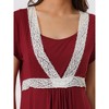 cheibear Women's Lace Short Sleeve Soft Nightgown Maternity Knee Length Sleep Nightshirt - 4 of 4