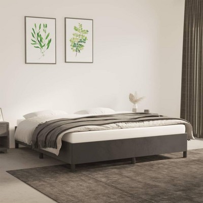 vidaXL King Size Bed Frame - Dark Gray Velvet, Stylish and Elegant - Fits 76"x79.9" Mattress