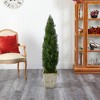 Nearly Natural 51-in Cedar Artificial Tree in Country White Planter (Indoor/Outdoor) - 4 of 4