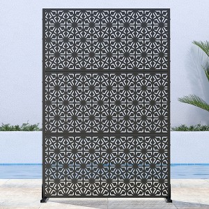 PexFix 72 in. H x 47 in. W Outdoor Metal Privacy Screen Garden Fence Snowflake Pattern Wall Applique - 1 of 4