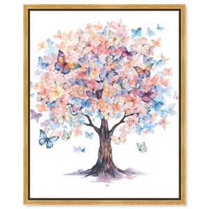 Art Remedy Paradise Moment Colorful buterfly and flowers wall art Framed - 1 of 4