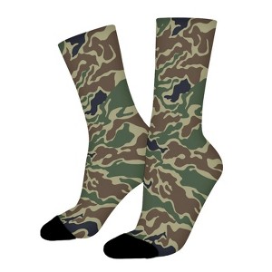 Military Camouflage Women Printed Crew Socks Funny Funky Socks Soft Polyester Novelty Gifts for Artists Men - 1 of 1