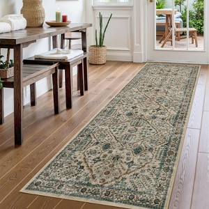 Area Rugs, Washable Rugs - Soft Vintage Large Indoor Carpet, Boho Farmhouse Low Pile Non-Slip for Living Room Bedroom Dining Room - 1 of 4