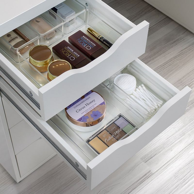 Sorbus Clear Drawer Organizer 6-Piece Set, Multi-Purpose Bins for Makeup, Vanity Organization, and more, 3 of 8