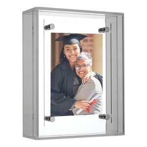 Unique Bargains Acrylic Wall Tabletop Display Floating Single Image Frame - 1 of 4